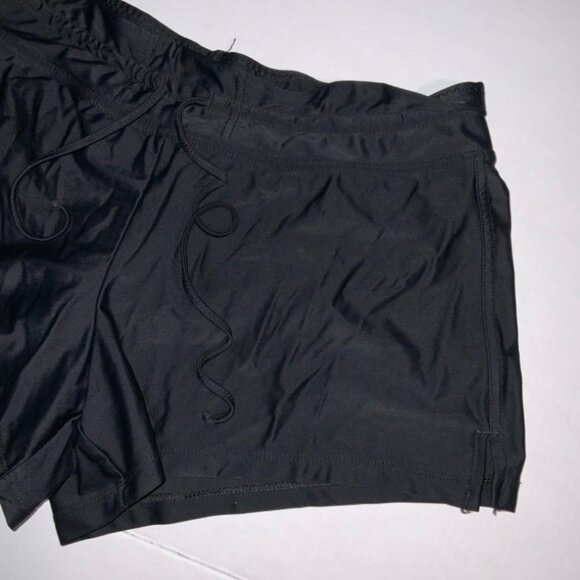 Merona Shorts Womens Medium Black Drawstring Stretchy Activewear Swimwear(K) - Picture 3 of 8